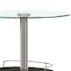 Round Bar Table with Tempered Glass Top and Storage, Black and Chrome ...