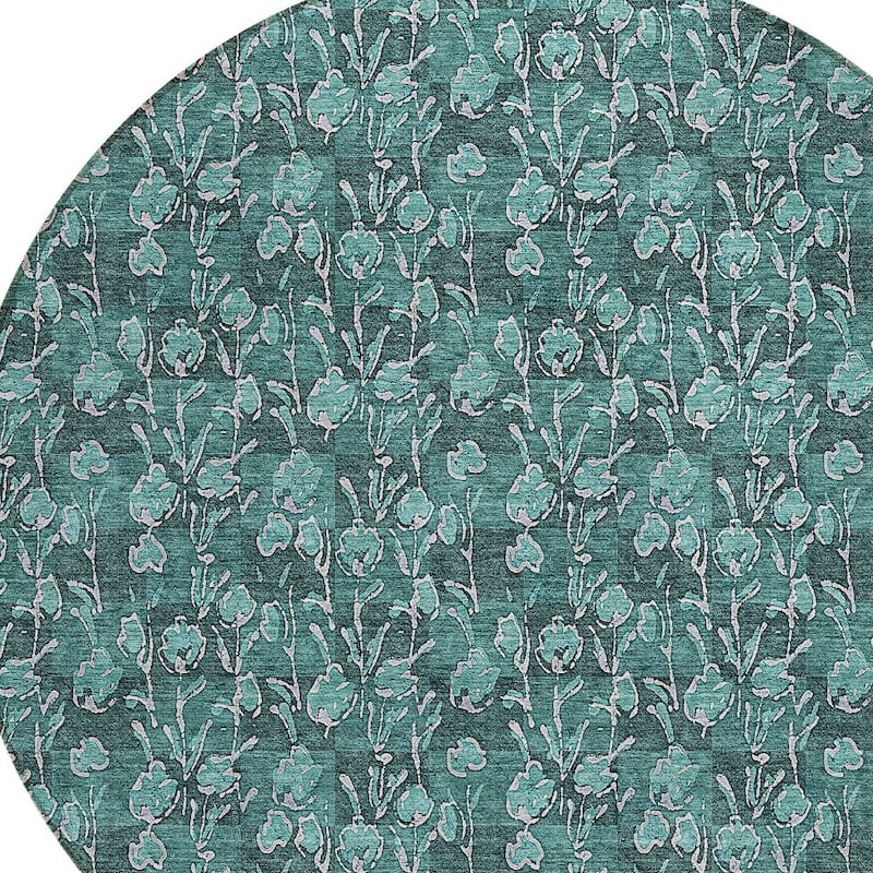 HomeRoots Floral Transitional Rectangle Outdoor Rug