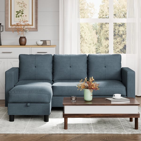 Futzca Modern L-shaped Convertible Sectional Sofa w/ Reversible