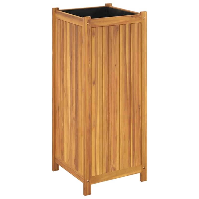 vidaXL Garden Planter Natural Wood Solid Acacia wood 39.4 in height - 16.5 x 16.5 x 39.4 in