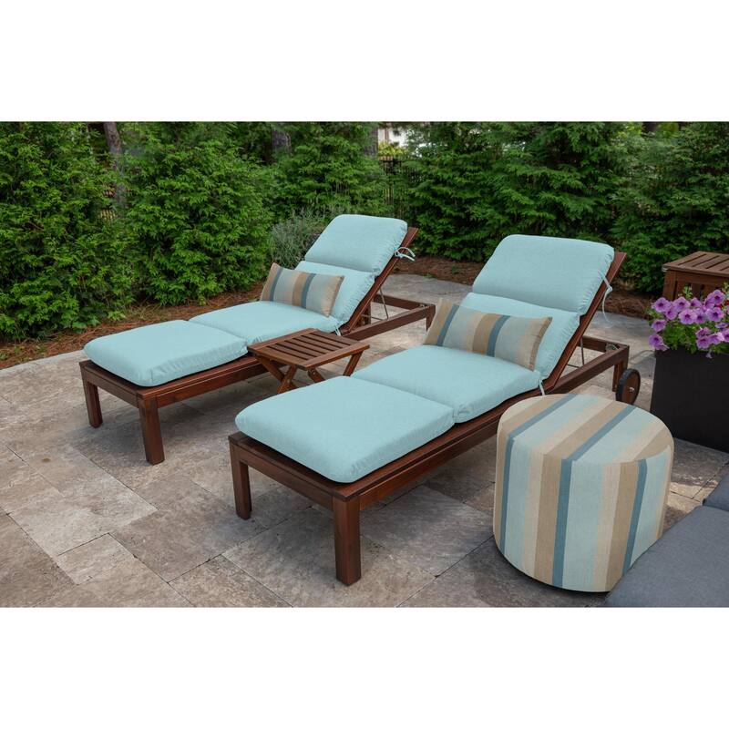 Sunbrella Stripe Fabric 1-Piece Indoor/Outdoor Lumbar Pillow, 22"W x 9"L, Maxim Classic - 22"W x 9"L