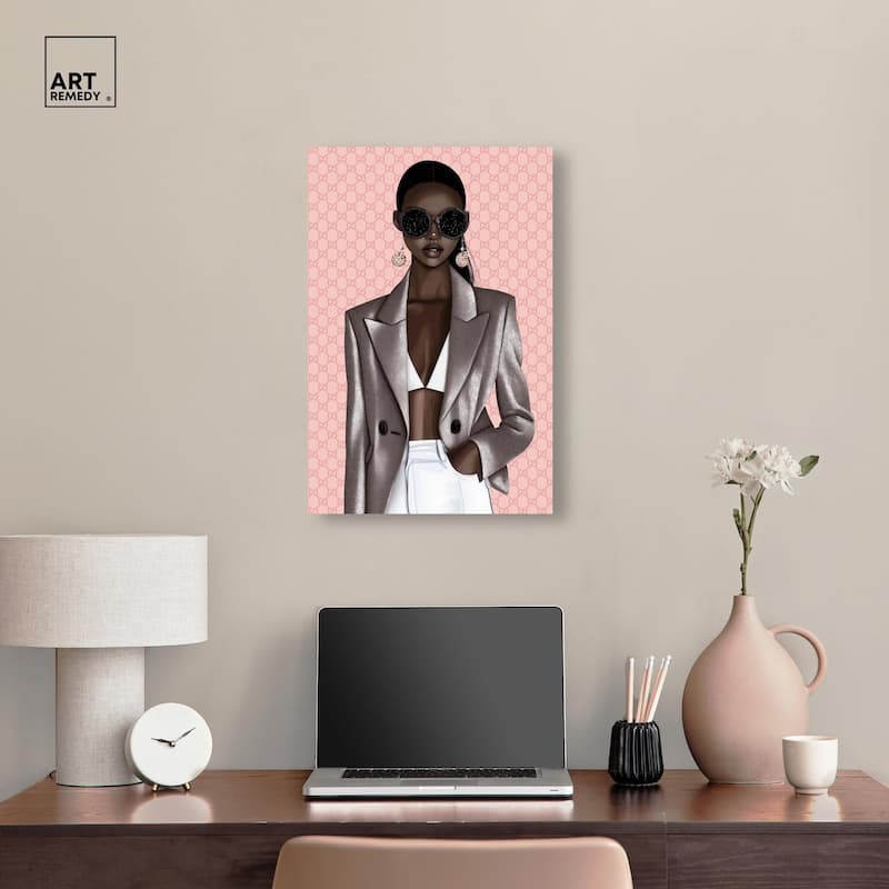 Cool Luxury Woman Canvas by Art Remedy, Gallery Wrapped