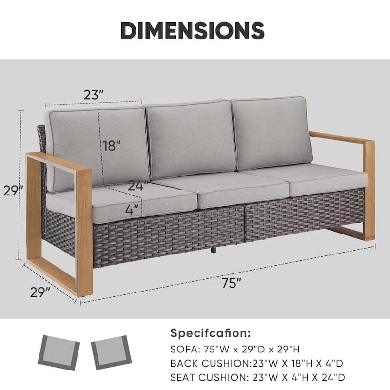 High Back Outdoor Furniture with Thick Cushion