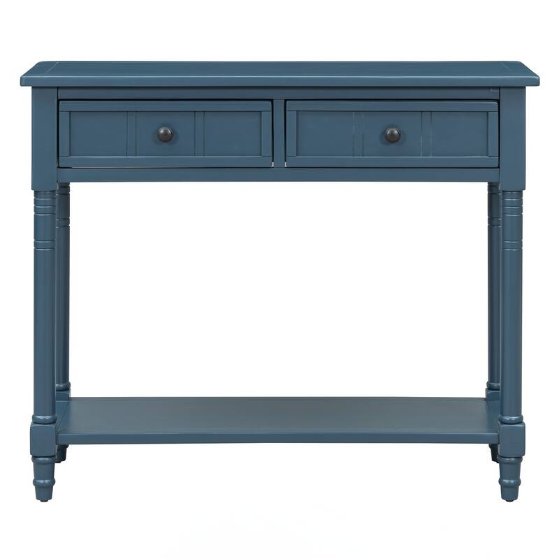 Console Table Traditional Design with Two Drawers and Bottom Shelf