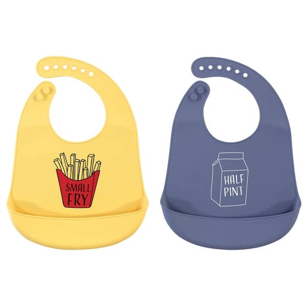 slide 1 of 1, Hudson Baby Infant Silicone Bibs 2pk, Small Fry, One Size - Small Fry - One Size One Size - Small Fry