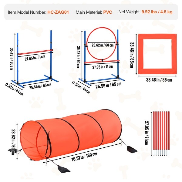 Dog Agility Training Equipment, 5 PCS Combination Set with
