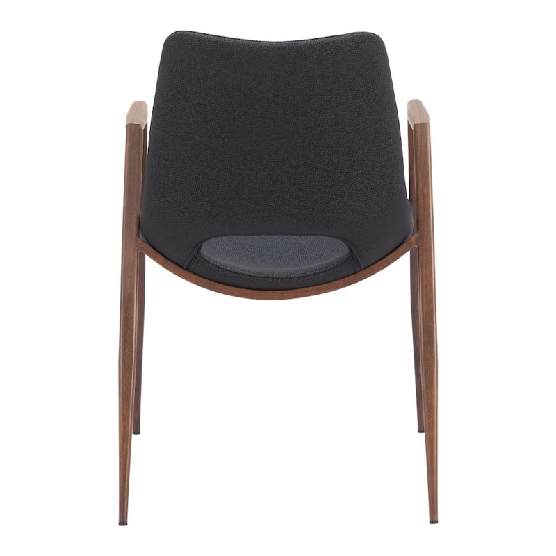 Set of 2 Upholstered Open Back Dining Armchairs with Metal Legs - 21.7” x 23.2” x 32.5”