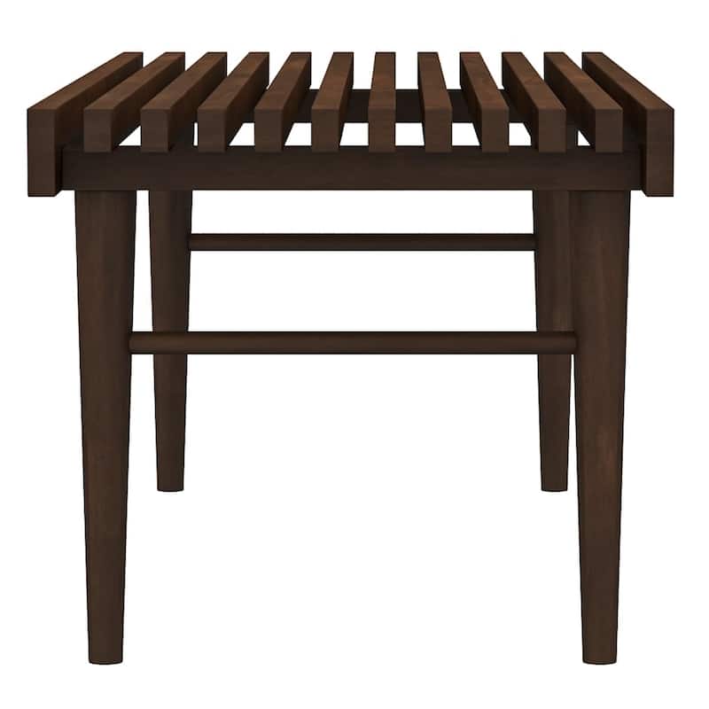 GDFStudio - Mia Mid-Century Modern 47.2" Wide Solid Wood Bench with Natural Walnut Stain Finish - 47.2"W