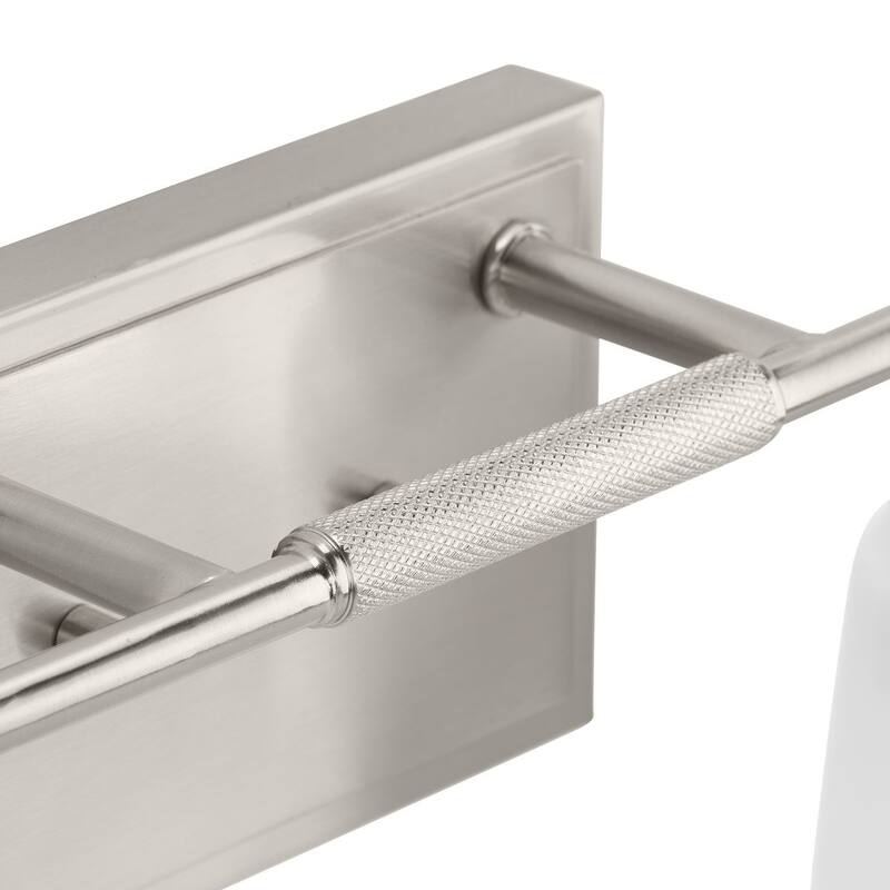 Spenser Collection Four-Light Brushed Nickel Industrial Vanity Light - 32.87 in x 5.5 in x 7.62 in