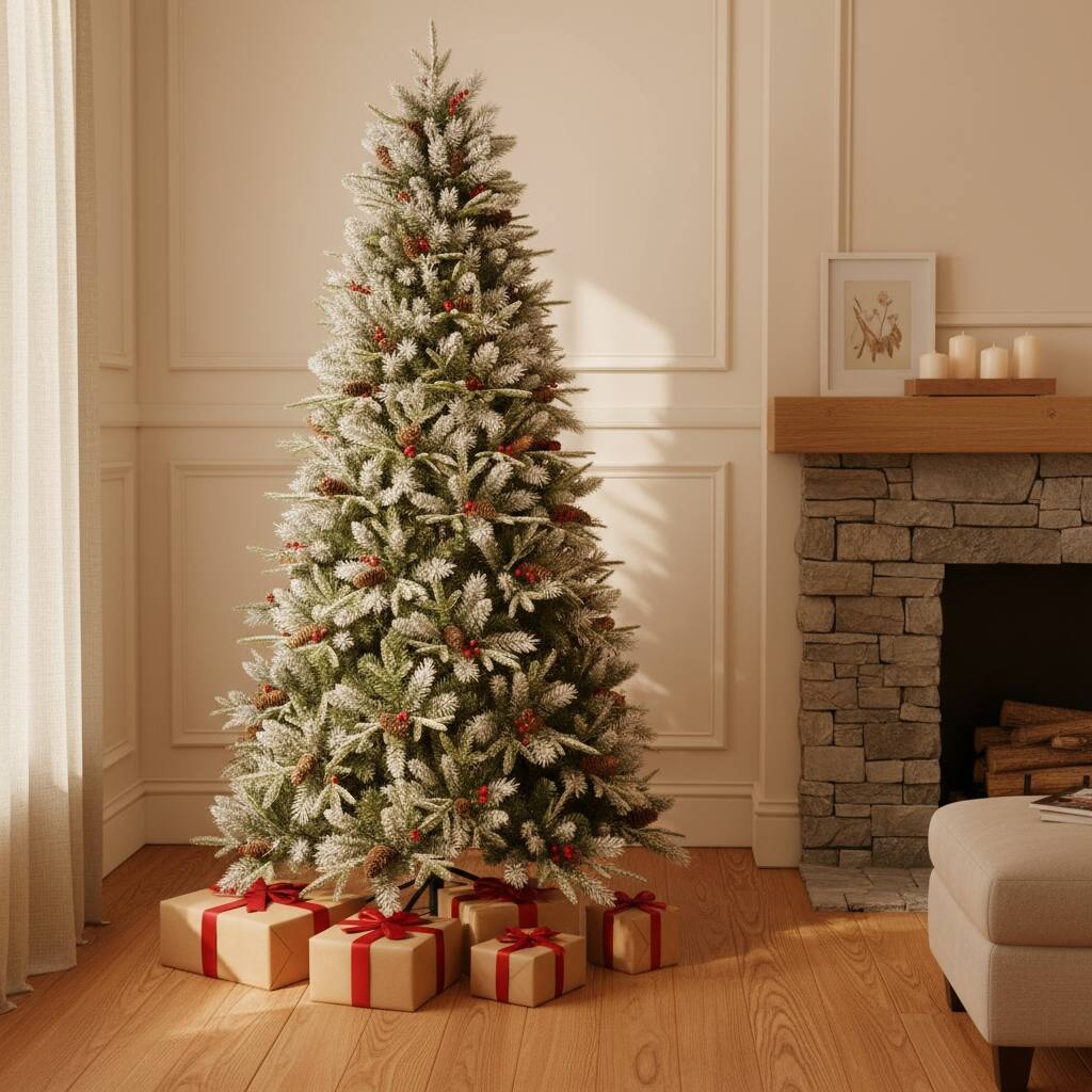 HomeRoots 7.5' Full Fir Christmas Tree With Decorations - Green - 51.00 in. x 90.00 in. x 51.00 in.