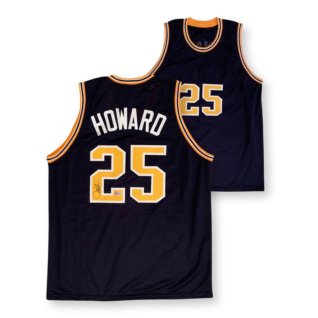 Juwan Howard Autographed Blue College Style Signed Basketball Jersey Beckett BAS COA - 8'6" x 11'6"