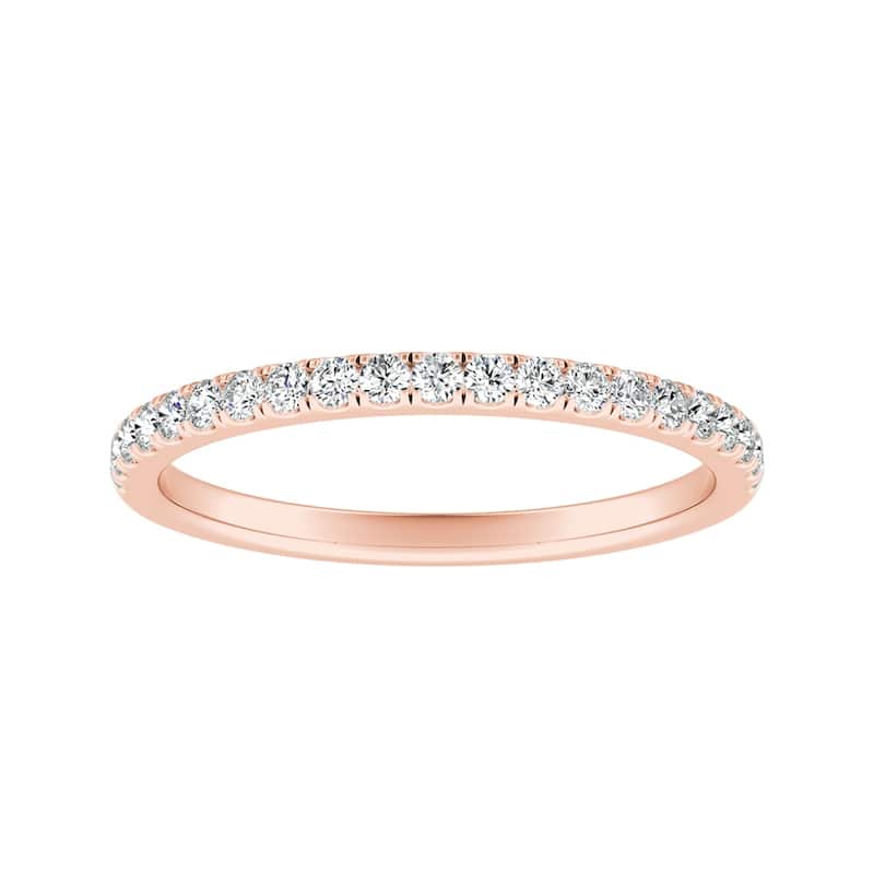 Auriya 1/5ctw Round Diamond Wedding Band 14k Gold - Rose - 7