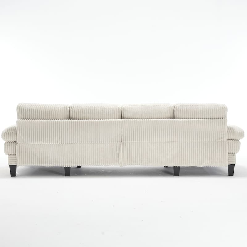 Symmetrical Corduroy Double Chaise Couch U-shaped Sectional Sofa