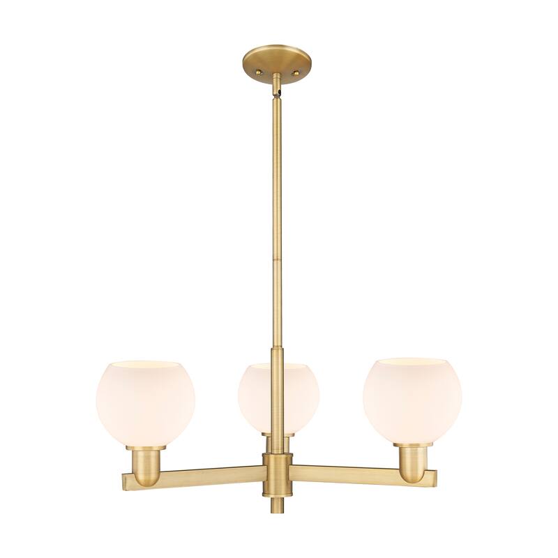 Innovations Lighting Endless Possibilities Arcadia - Athens - 3 Light 28" Stem Hung Chandelier - Brushed Brass/Matte White