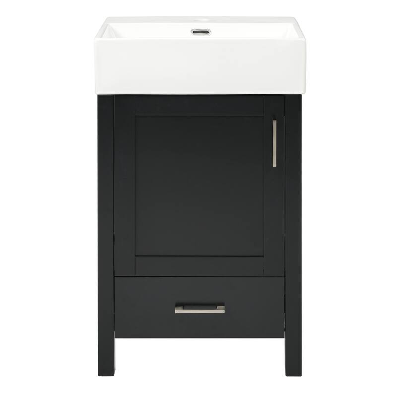GDFStudio - Solis Wood & Ceramic Modern Bathroom Vanity with Sink & Drawer
