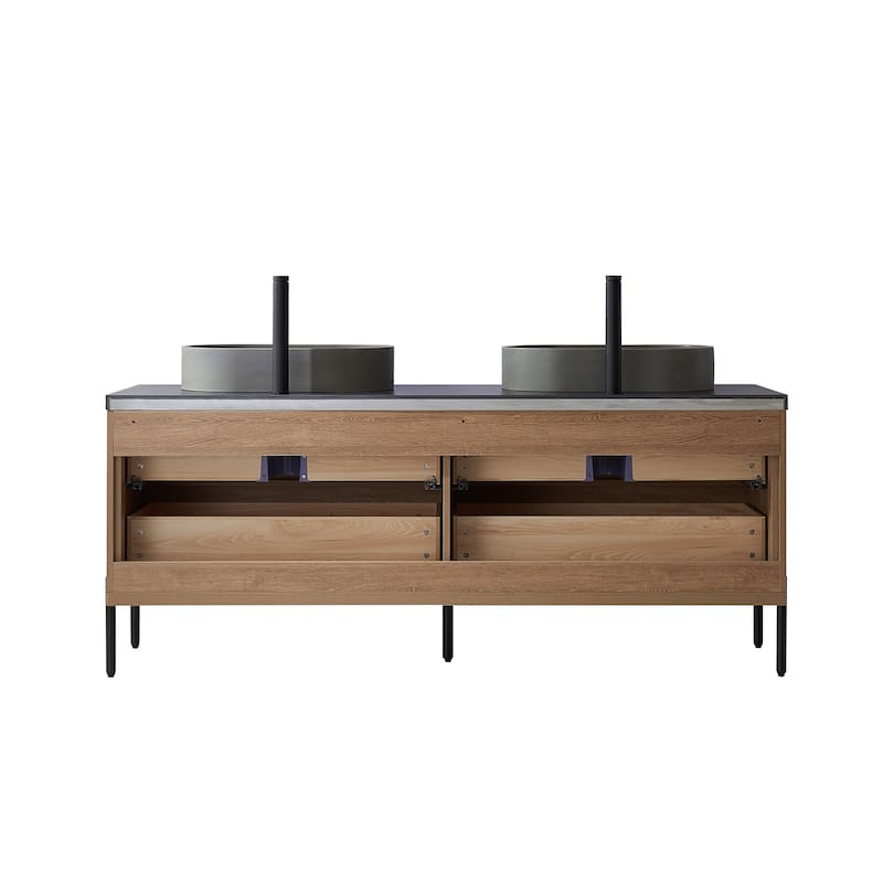 Trento Bath Vanity with Sintered Stone Top with Concrete Sink (O)
