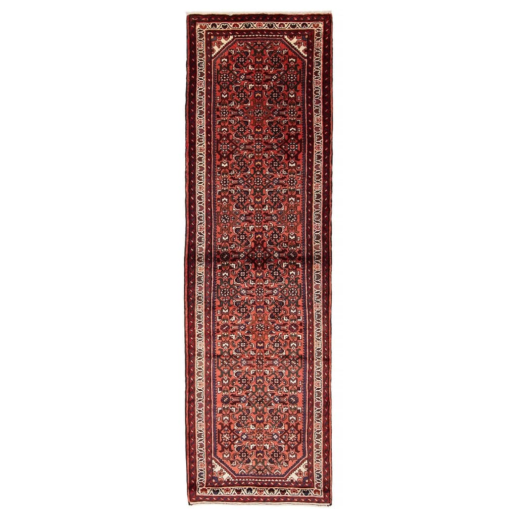 ECARPETGALLERY Hand-knotted Andelz Red Wool Rug - 2' 10" x 9' 10"