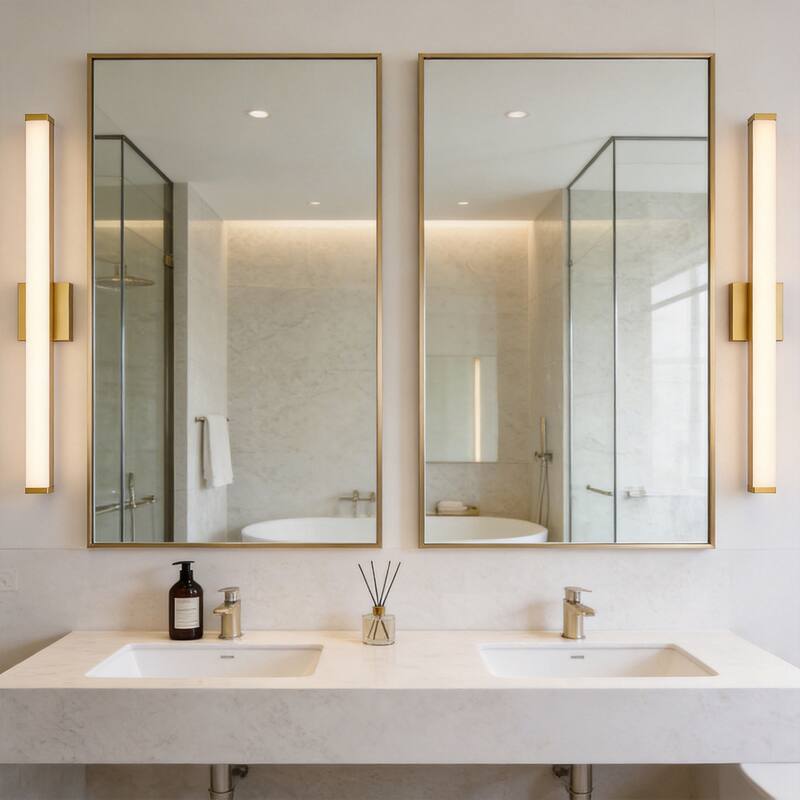 Modern Integrated LED Vanity Light Bar - 6 Variants (24in/30in, Matte Black/Brushed Nickel/Gold), 3000K, Damp Rated for Bathroom