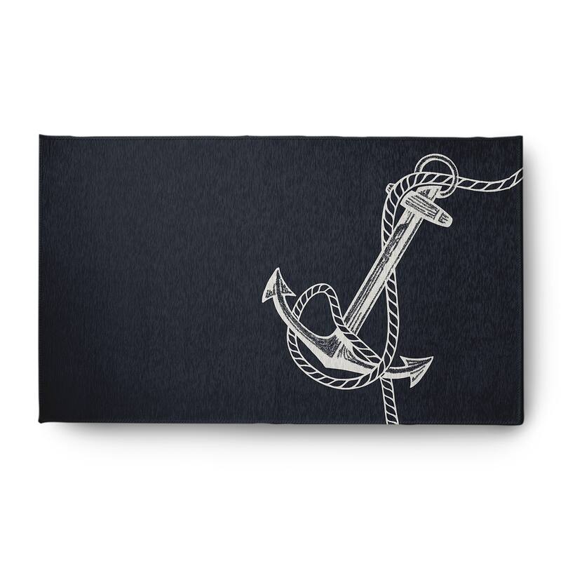 Anchored Nautical Indoor/Outdoor Rug - Shark Blue - 3' x 5'
