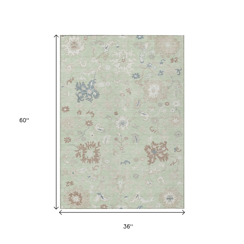 HomeRoots Floral Transitional Rectangle Outdoor Rug