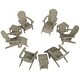 preview thumbnail 17 of 85, Vineyard HIPS Outdoor Folding Eco-Friendly All Weather Seashell Adirondack Chairs (12-Piece Conversation Set)