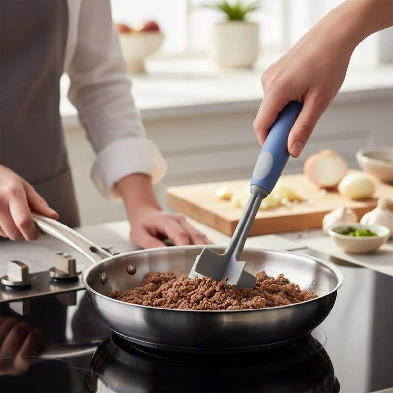 Handy Housewares 10-Inch Soft Grip Handle Meat Chopper / Food Masher