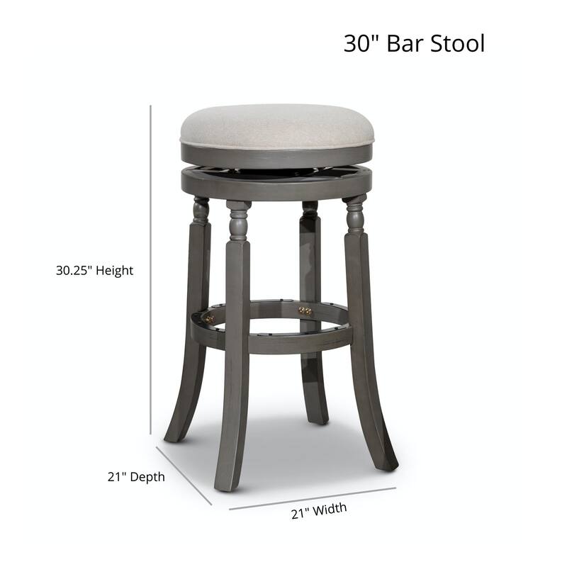 30" Bar Stool, Weathered Gray Finish