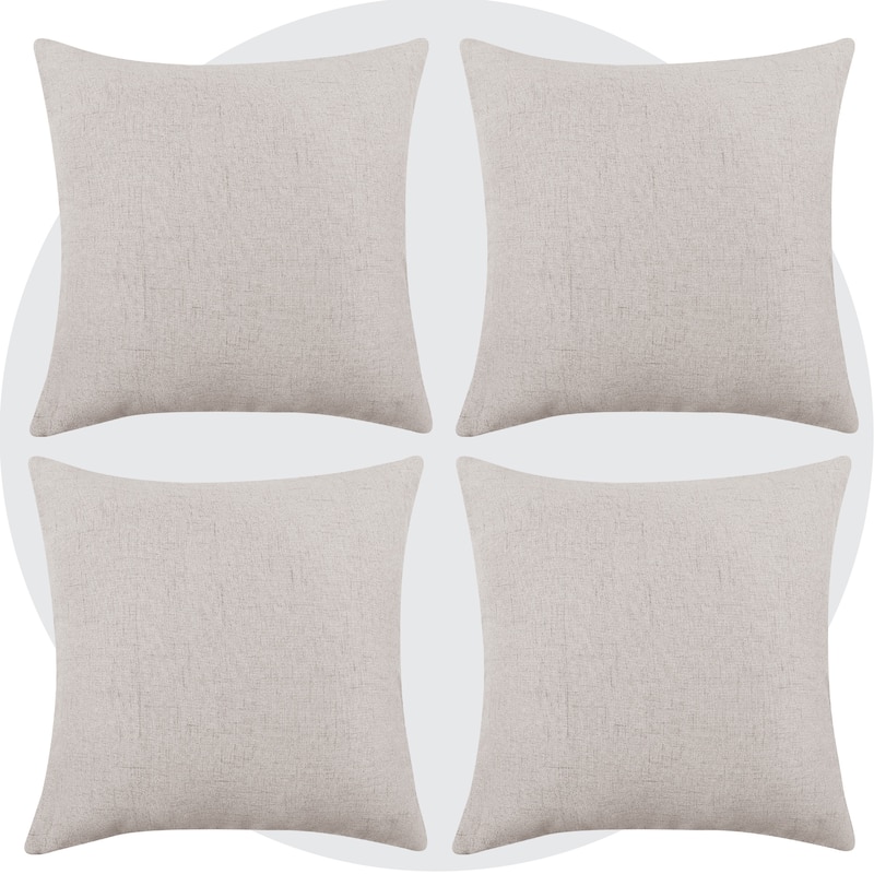 Deconovo Faux Linen Throw Pillow Covers 4 PCS(Cover Only)