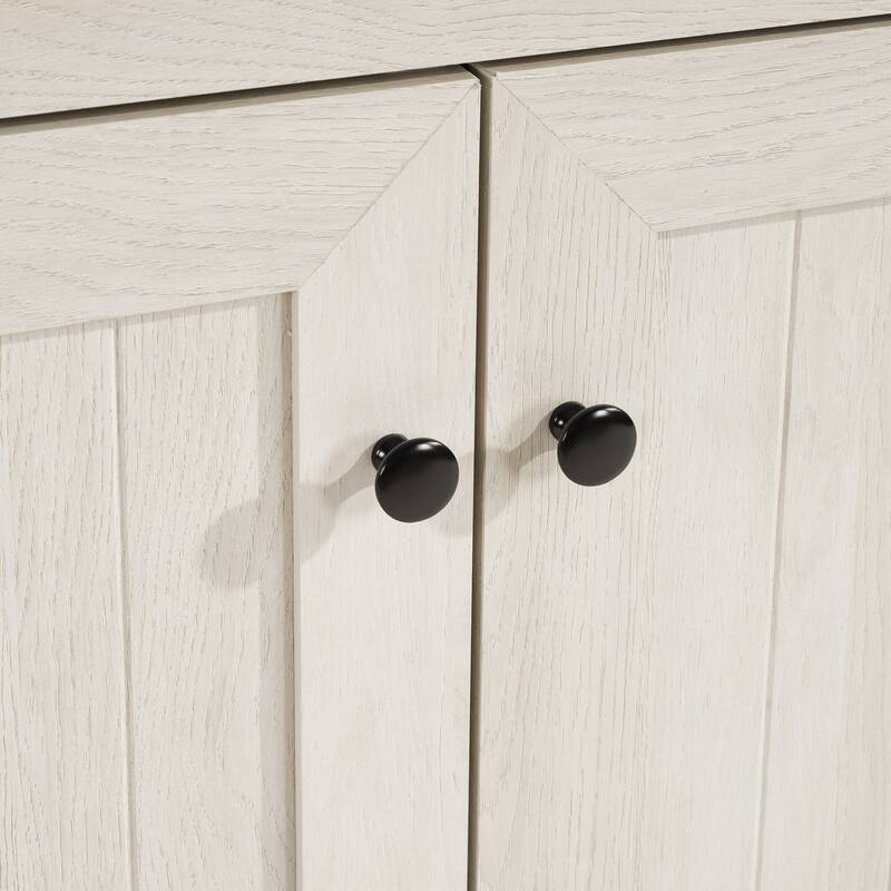 72" Sideboard Cabinet with 4 Doors, Minimalist TV Stand with 2 Compartments for Living Room, Dark Walnut