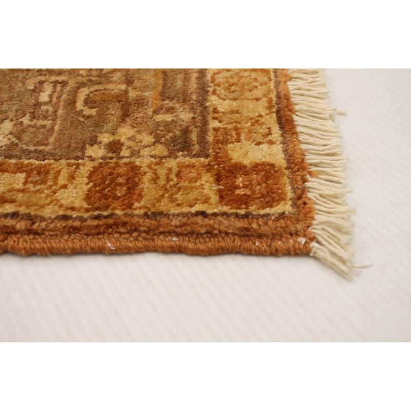 Hand-knotted Peshawar Oushak Brown Wool Rug - 9'2 x 11'2/9'2" x 11'2"