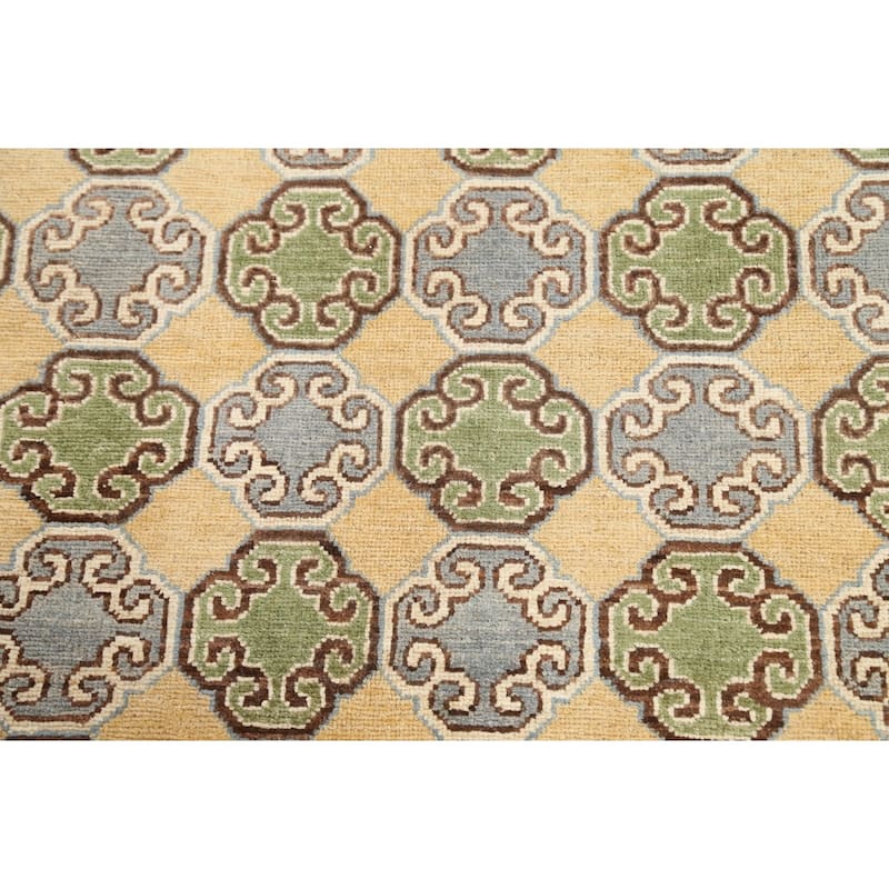 Vegetable Dye Khotan Oriental Wool Area Rug Hand-knotted Office Carpet - 6'4" x 9'4"