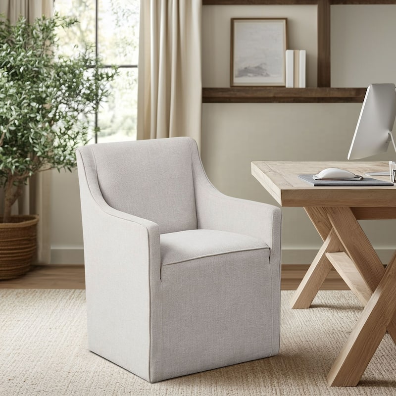 Madison Park Charlotte Dining Arm Chair with Casters - Grey