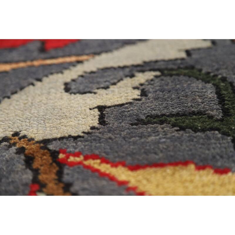 Hand Knotted Oriental 100% Wool Carpet Traditional All-Over Greys & Charcoal Ziegler Area Rug - 13' 11'' X 10' 1''