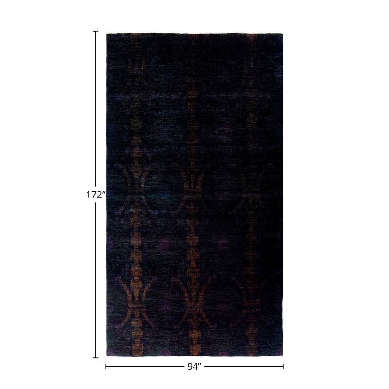 Vibrance, One-of-a-Kind Hand-Knotted Area Rug - Black, 7' 10" x 14' 4" - 7' 10" x 14' 4"