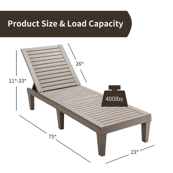 Costway Patio Lounge Chair Chaise Recliner Weather Resistant
