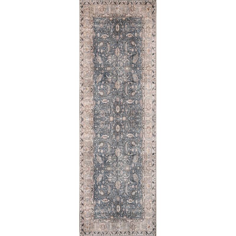 Domani Grove Machine Washable Traditional At Midnight Persian Area Rug - 2'6" x 7'6" Runner