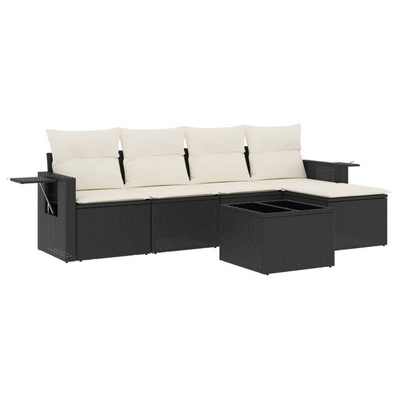 vidaXL Garden Sofa Set Black - 21.7 x 21.7 x 14.6