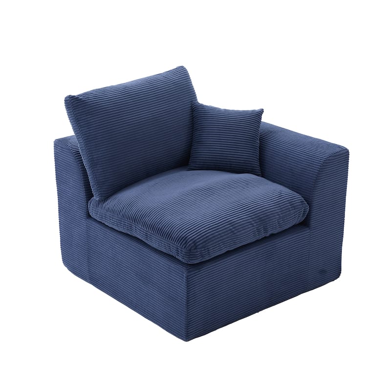 Modern 2-Seater Corduroy Cloud Sofa Modular 2-Piece Sectional Sofa with Removable Covers, for Living Room, Bedroom & Dorm