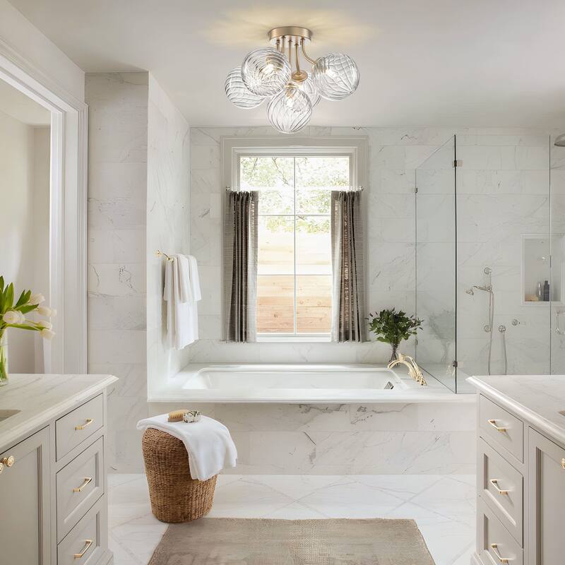 Starsky 5-LIght Globe Glass Sputnik Semi Flush Mount Ceiling Light