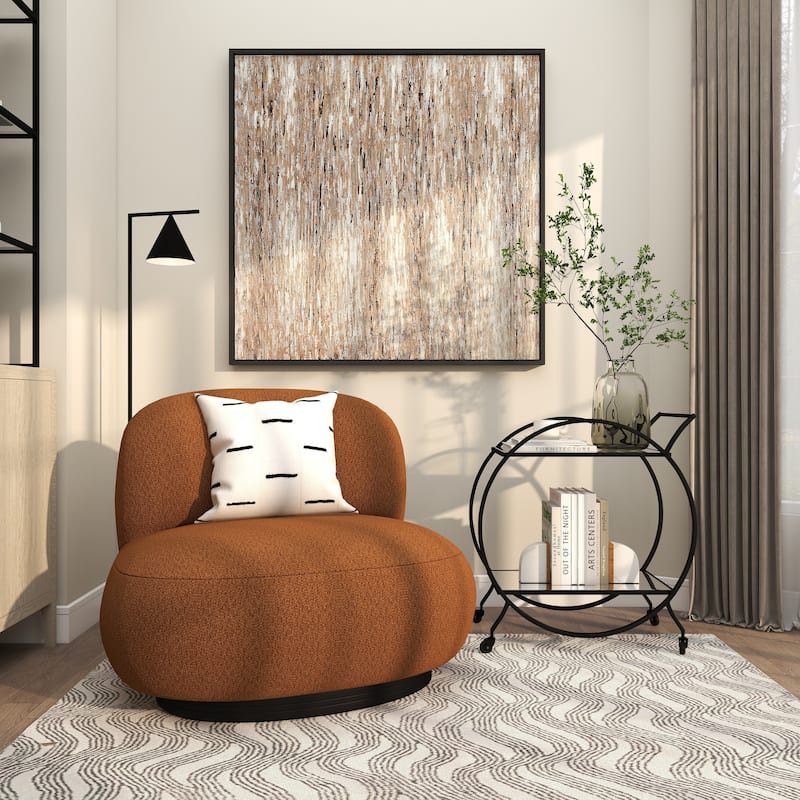 Metal Contemporary Bar Cart with Wheels