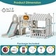 preview thumbnail 10 of 12, 10 in 1 Toddler Slide with Basketball Hoop, Outdoor Slide for Toddlers Age 1-3 with Kid Playhouse