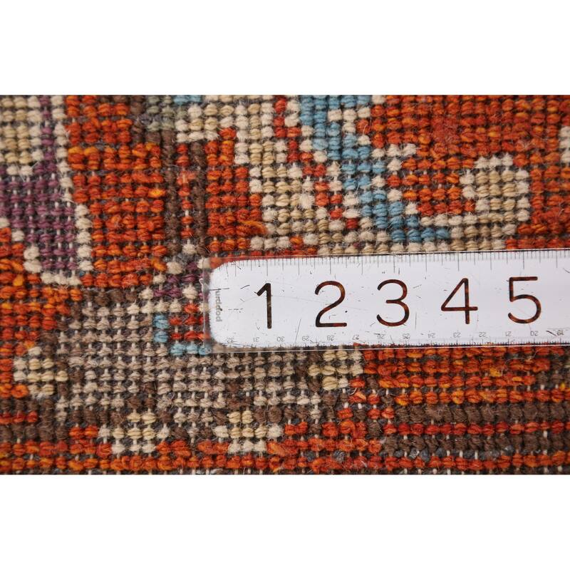 Blue Heriz Serapi Indian Area Rug Hand-Knotted Traditional Wool Carpet - 8'10" x 11'9"