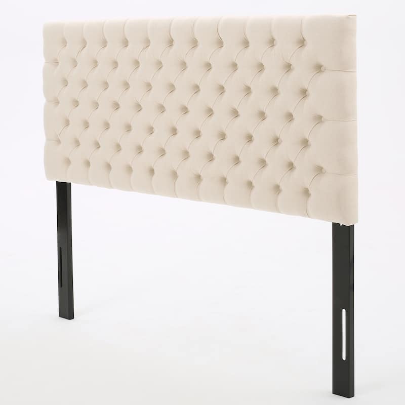 Modern Upholstered Queen Size Bed Headboard with Adjustable Wood Frame and Metal Legs