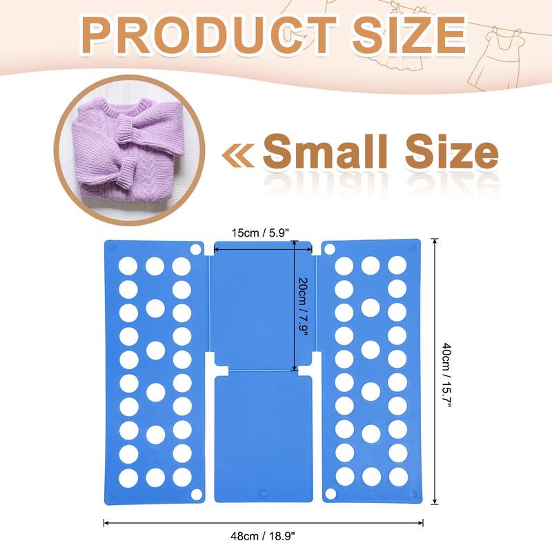 T-Shirt Clothes Folder Folding Board Foldable, 18.9 x 15.7Inch - 18.9 x 15.7 inch - Light Blue