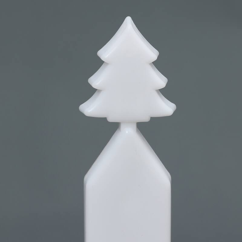 8-Piece Light Show Fence Design Outdoor Holiday Decoration - White - 15.94" H x 15.15" W