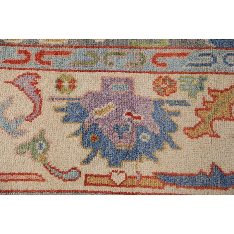 Oushak Indian Area Rug Handmade Transitional Grey Wool Carpet - 8'0"x 9'10"