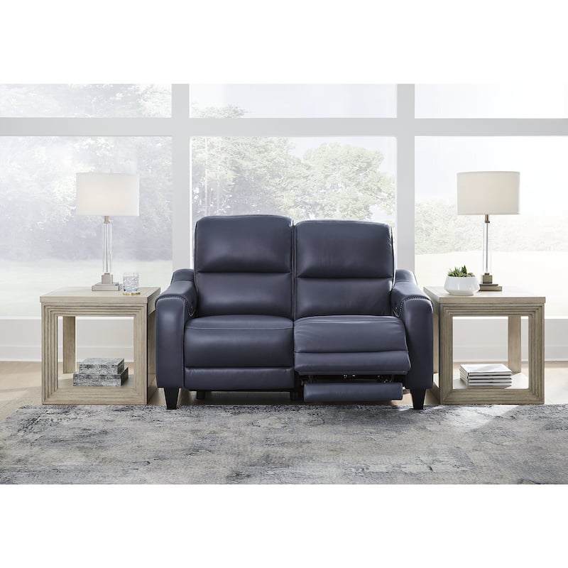 Signature Design by Ashley Mercomatic Power Reclining Loveseat - 62"W x 40"D x 42"H - Blue