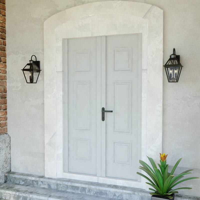 Bellevue Brandon 2 Light 17" Tall Outdoor Wall Sconce with Clear Glass