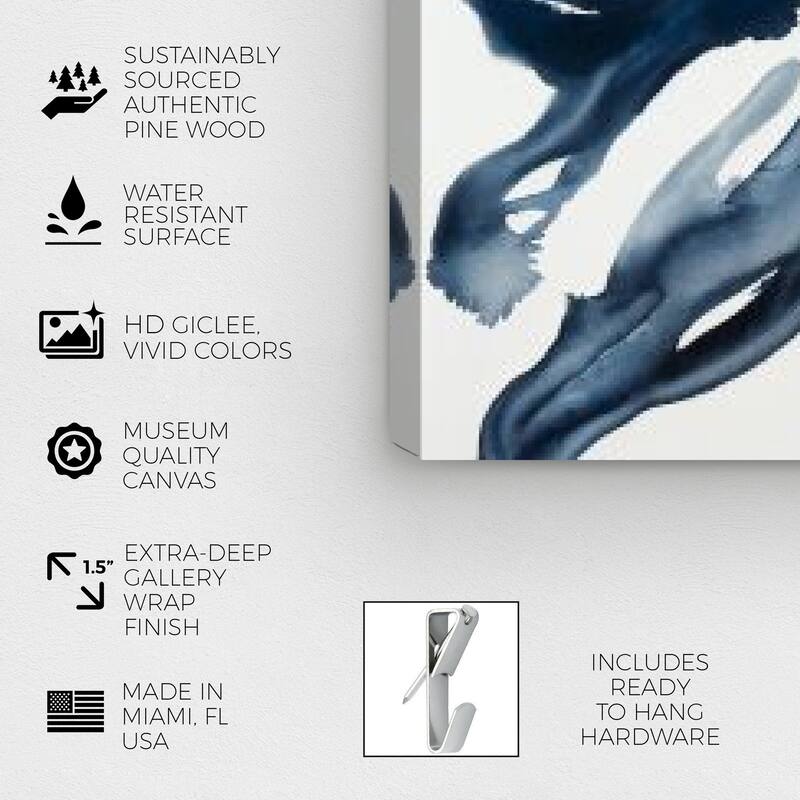 Wynwood Studio Abstract Flowing Nebula Blue and Modern & Contemporary Wall Art Canvas Print