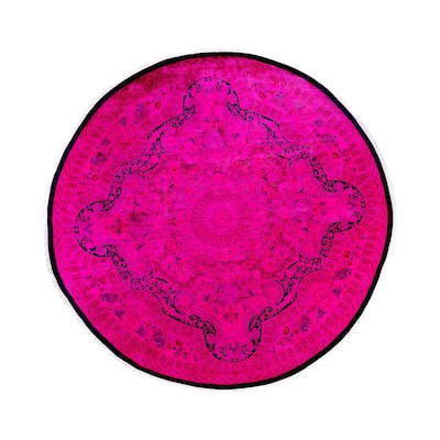 Overdyed One-of-a-Kind Hand-Knotted Area Rug - Pink - 8' 1" x 8' 1"
